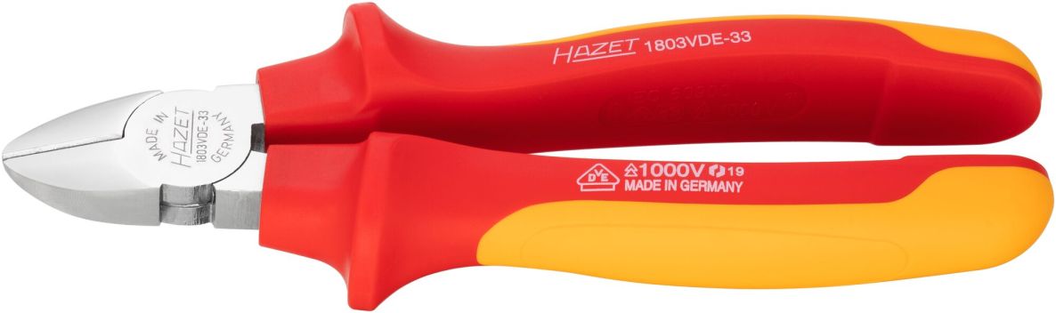Hazet 1803VDE-33 Alicates de corte lateral con aislamiento, longitud 180 mm