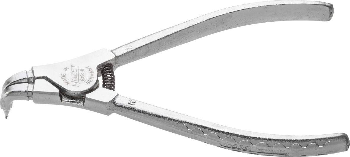 Hazet 1846D-0 Alicates para arandelas de seguridad, longitud 139 mm, arandelas exteriores de 3-10 mm, curvados