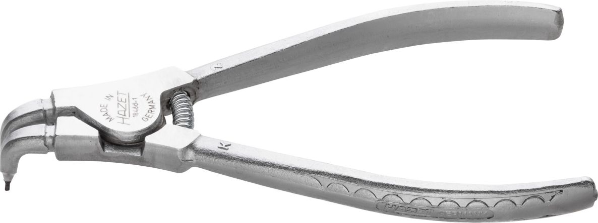 Hazet 1846D-1 Alicates para arandelas de seguridad, longitud 140 mm, arandelas exteriores de 10-25 mm, curvados