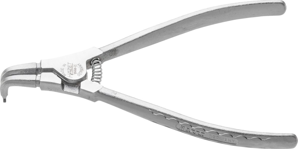 Hazet 1846D-2 Alicates para arandelas de seguridad, longitud 180 mm, arandelas exteriores de 19-60 mm, curvados