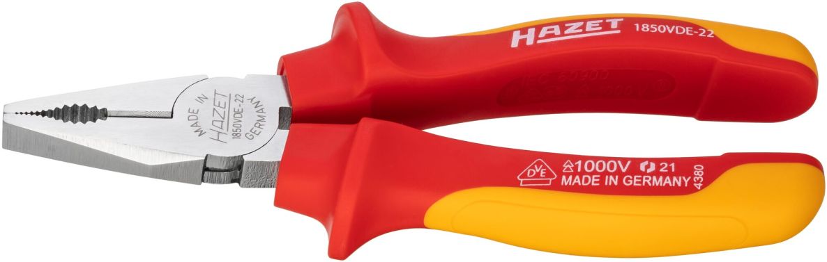 Hazet 1850VDE-22 Alicates combinados con aislamiento, longitud 160 mm