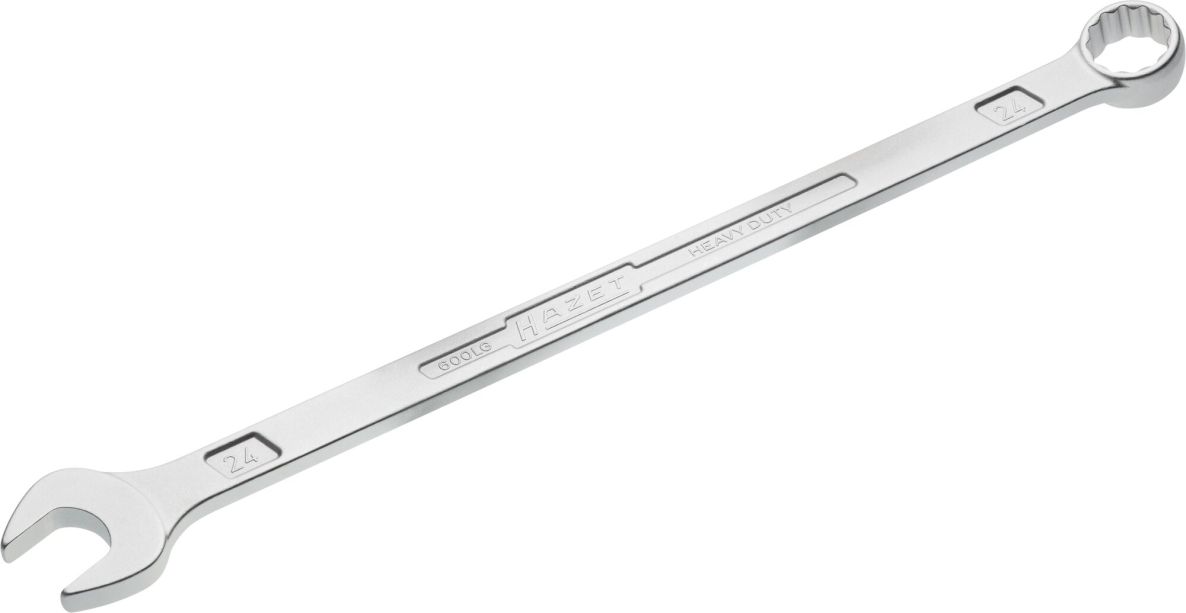 Hazet 600LG-24 Llave de anilla extralarga, modelo estrecho. Perfil exterior de tracción dodecagonal SW 24 mm