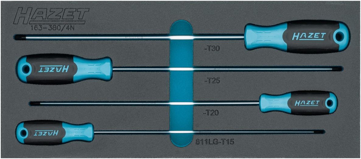 Hazet 163-380/4N Juego de destornilladores TORX&reg; con perfil interior TORX&reg;, 4 piezas