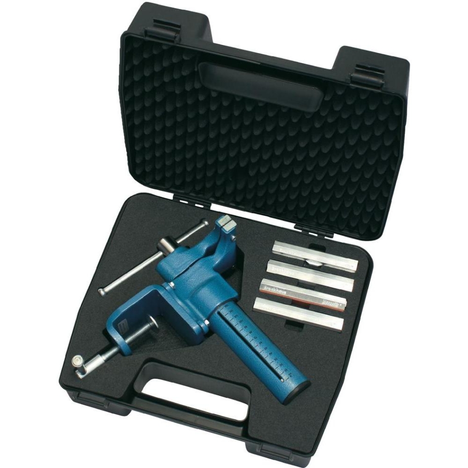 Heuer Brockhaus 118003 Juego de tornillo de banco compacto con mordaza de mesa y mordazas de protección - 120mm