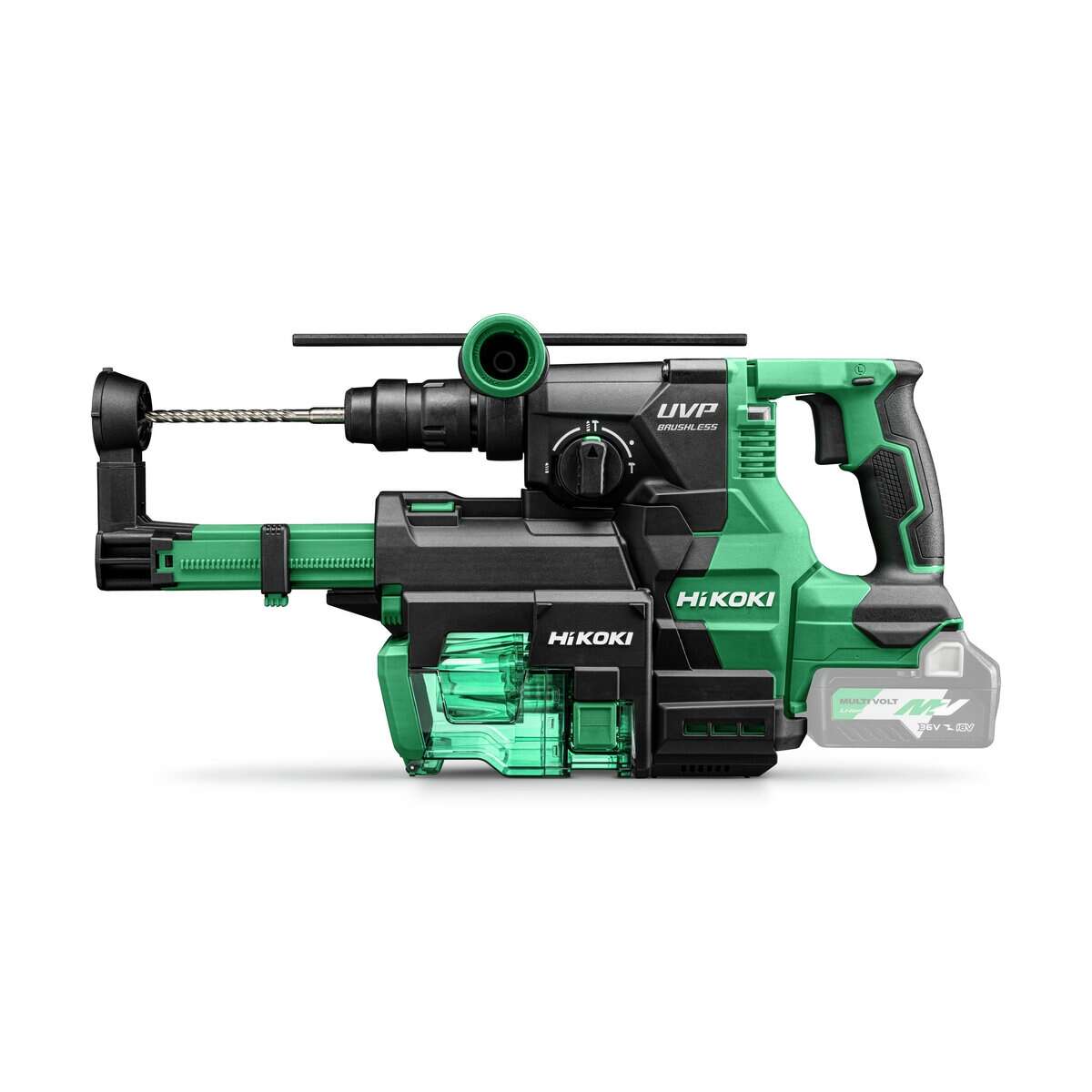 HiKOKI DH3628DCW3Z Rompedor SDS-Plus Accu 36V 3,2J incl. portabrocas intercambiable y unidad de aspiración en maletín HSC IV + HSC II