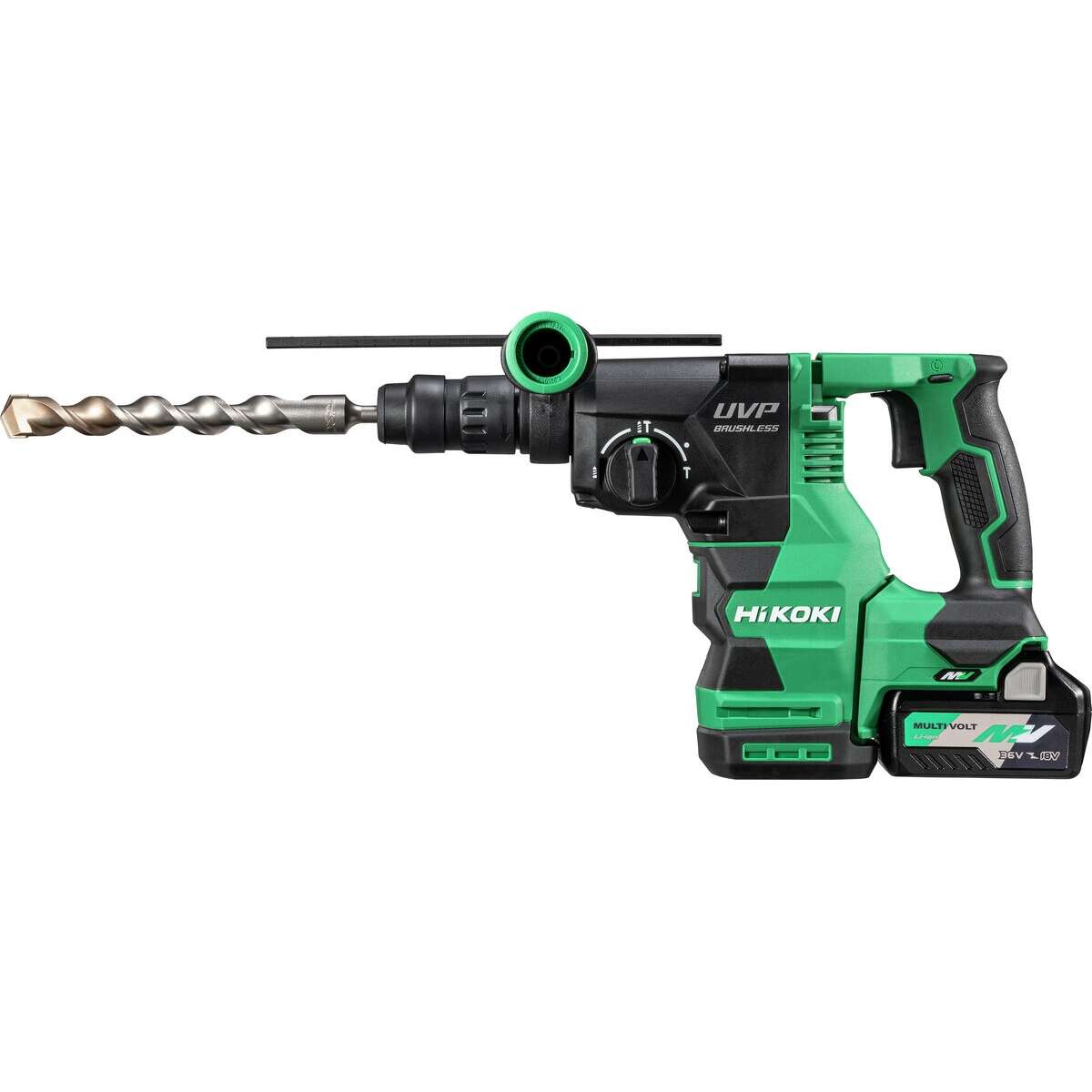 HiKOKI DH3628DCWRZ Taladro/martillo sin cable SDS-Plus 36V 3.2J incl. portabrocas intercambiable 2x 36V 2.5Ah/18V 5.0Ah baterías y cargador en maletín HSC IV