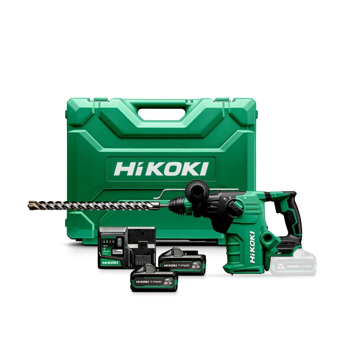HiKOKI DH3635DCWAZ Taladro/martillo sin cable SDS-Plus 36V 4.2J 2x 36V 4.0Ah/18V 8.0Ah baterías y cargador en maletín