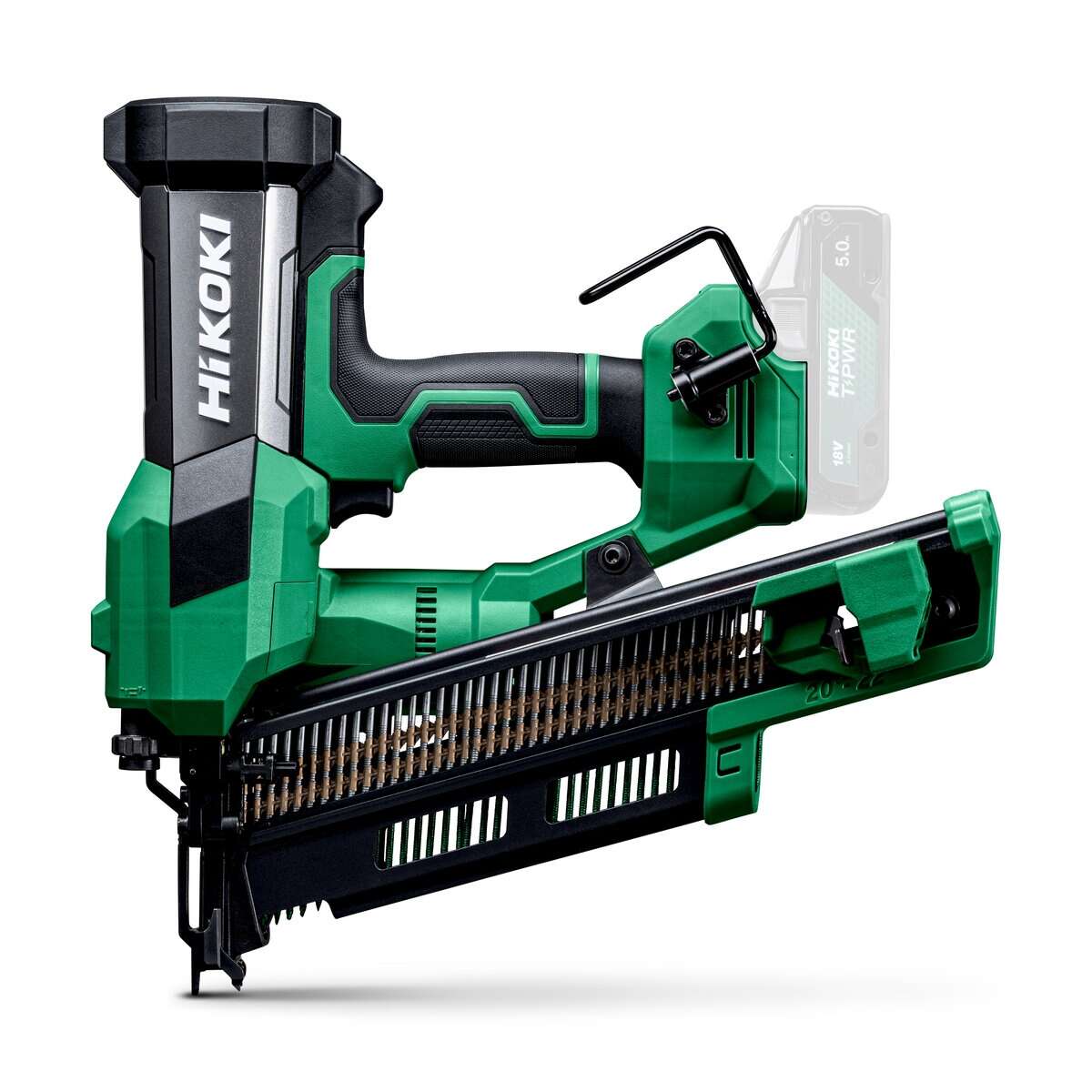HiKOKI NR1890DRBW6Z Clavadora de construcci&oacute;n a bater&iacute;a sin escobillas 90 - 21&deg;, 18 V, sin bater&iacute;a ni cargador, en malet&iacute;n