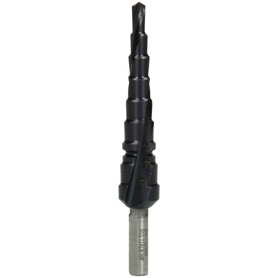 HiKOKI Accesorios 780101 Broca escalonada HSS recubierta de TiAlN/tornillo en espiral 4-12 mm