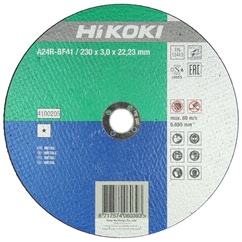HiKOKI Accesorios 4100205 Disco de corte 230x2,5x22,23 mm plano/acero