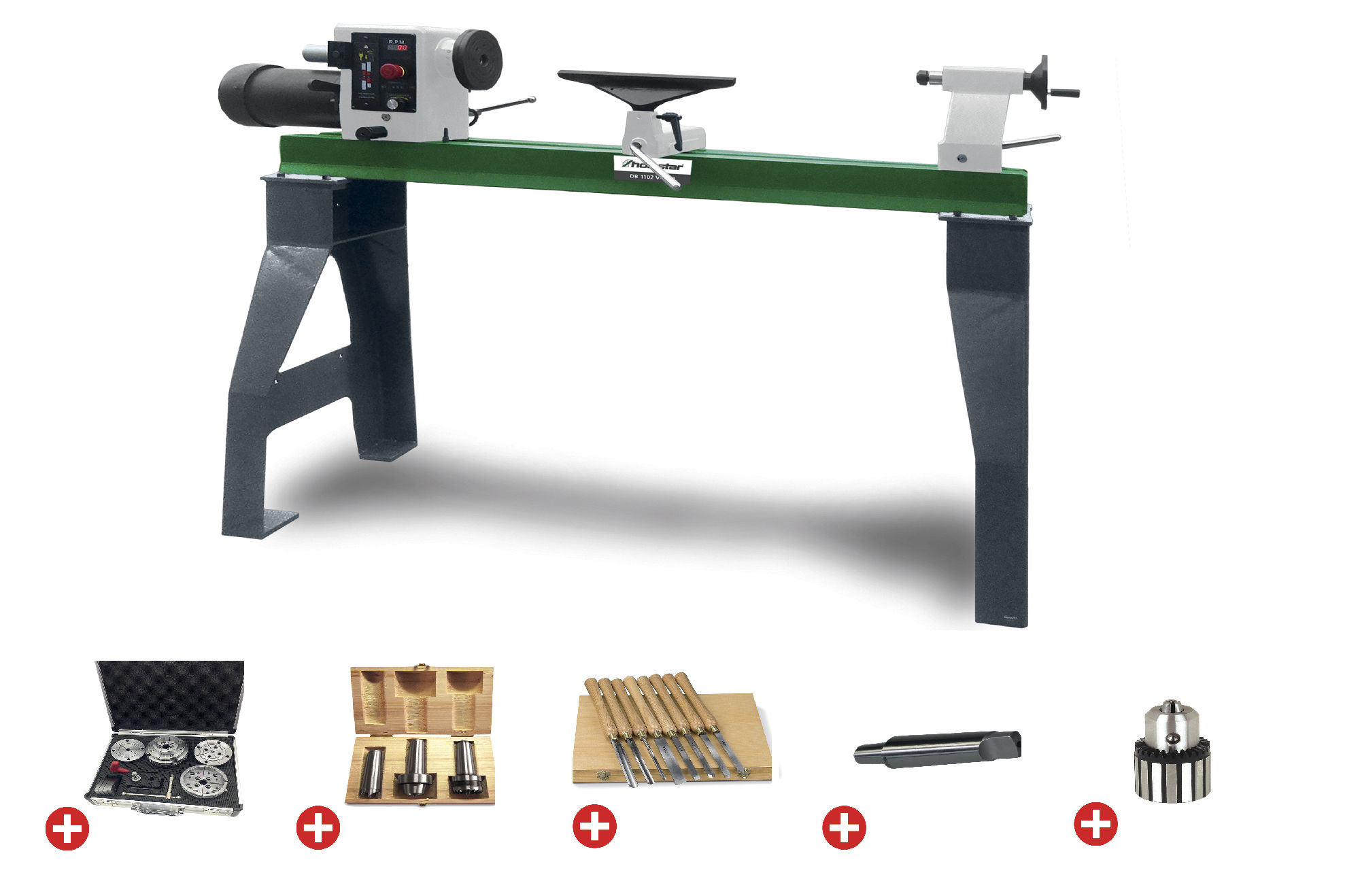Holzstar 795921102 DB1102VARIO PACK Torno de madera 1067 mm