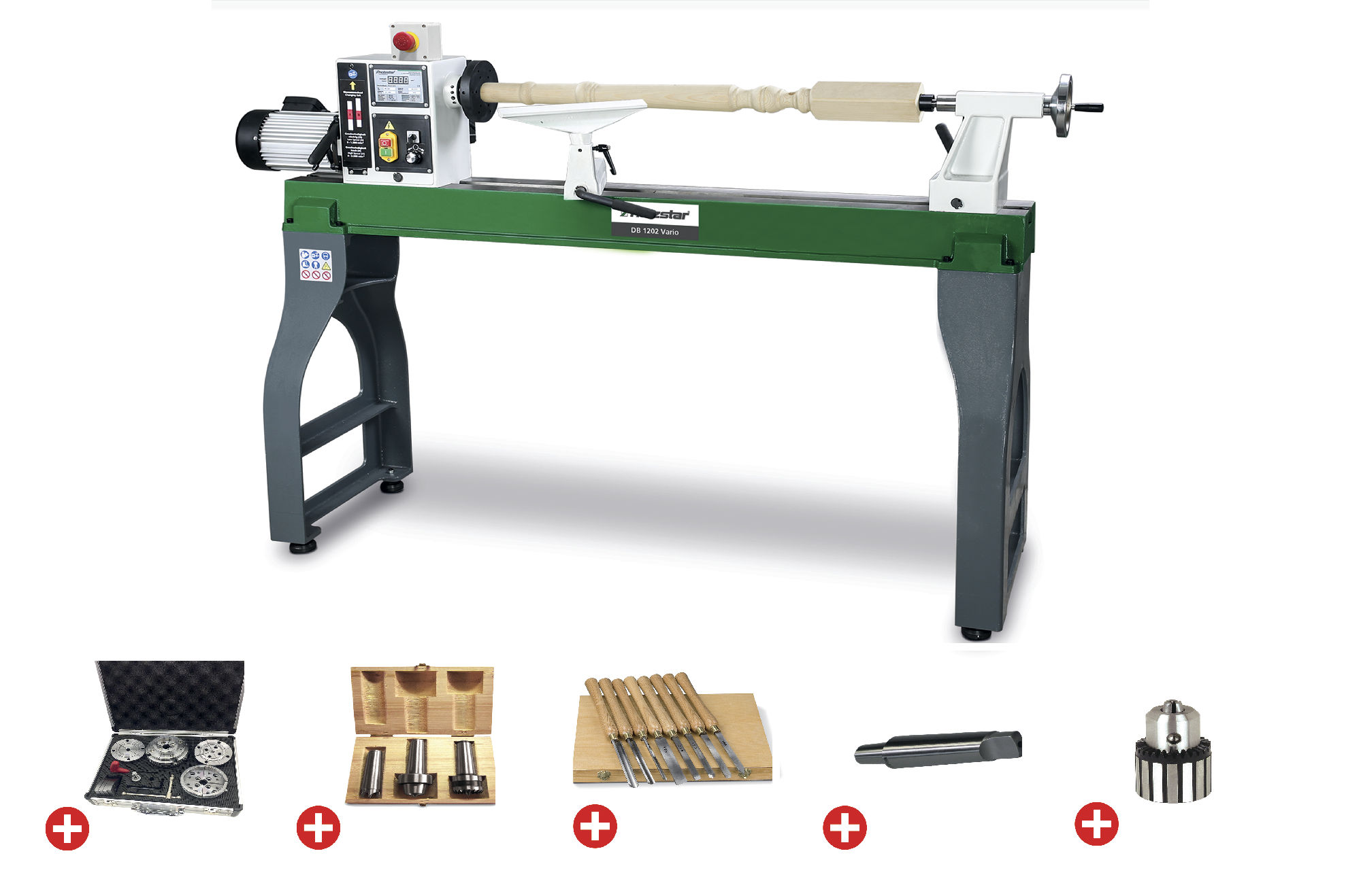 Holzstar 795921202 DB1202VARIO PACK Torno de madera 1185 mm