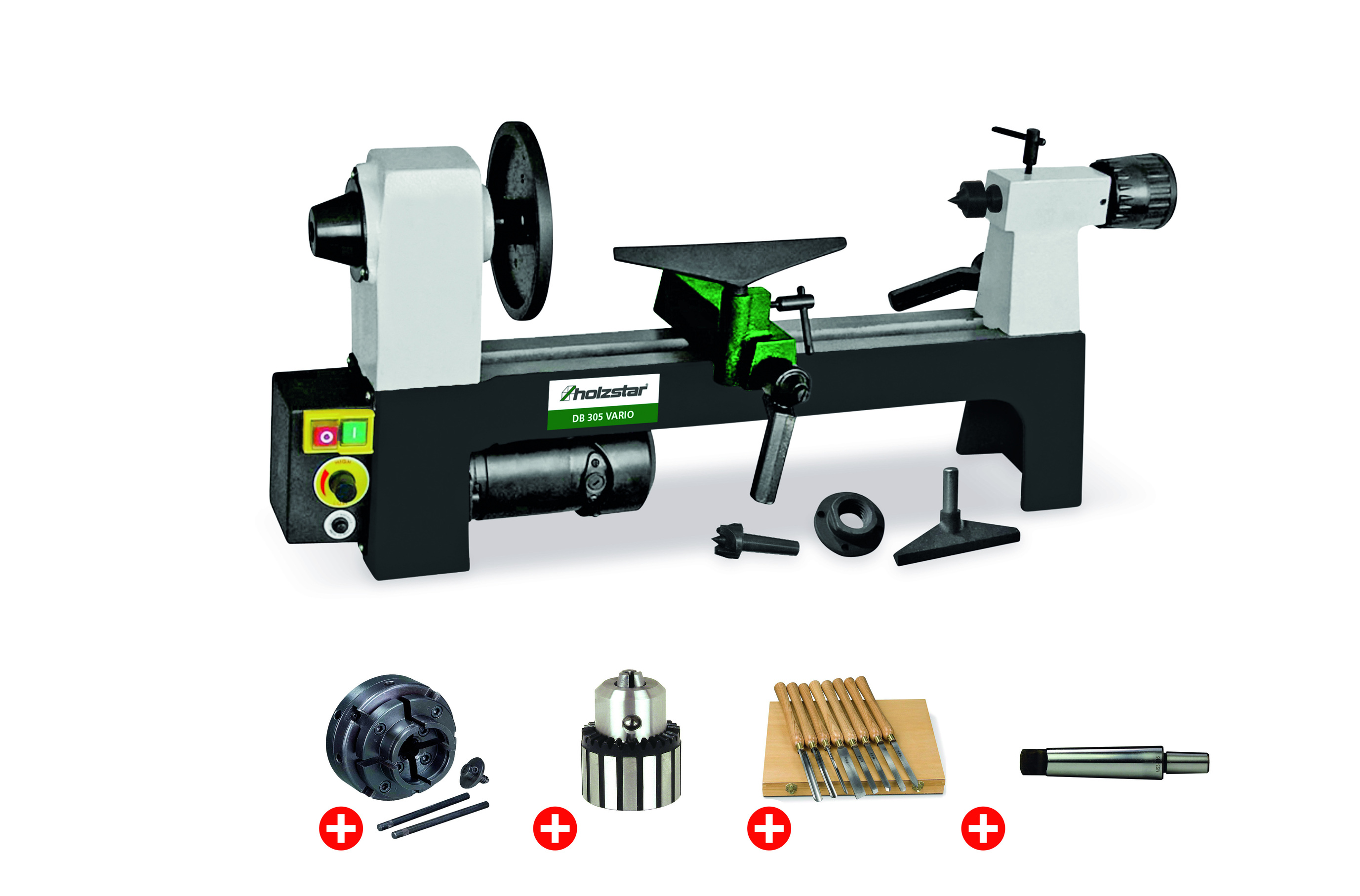 Holzstar 795920305 DB305 VARIO PACK Torno de madera 305 mm