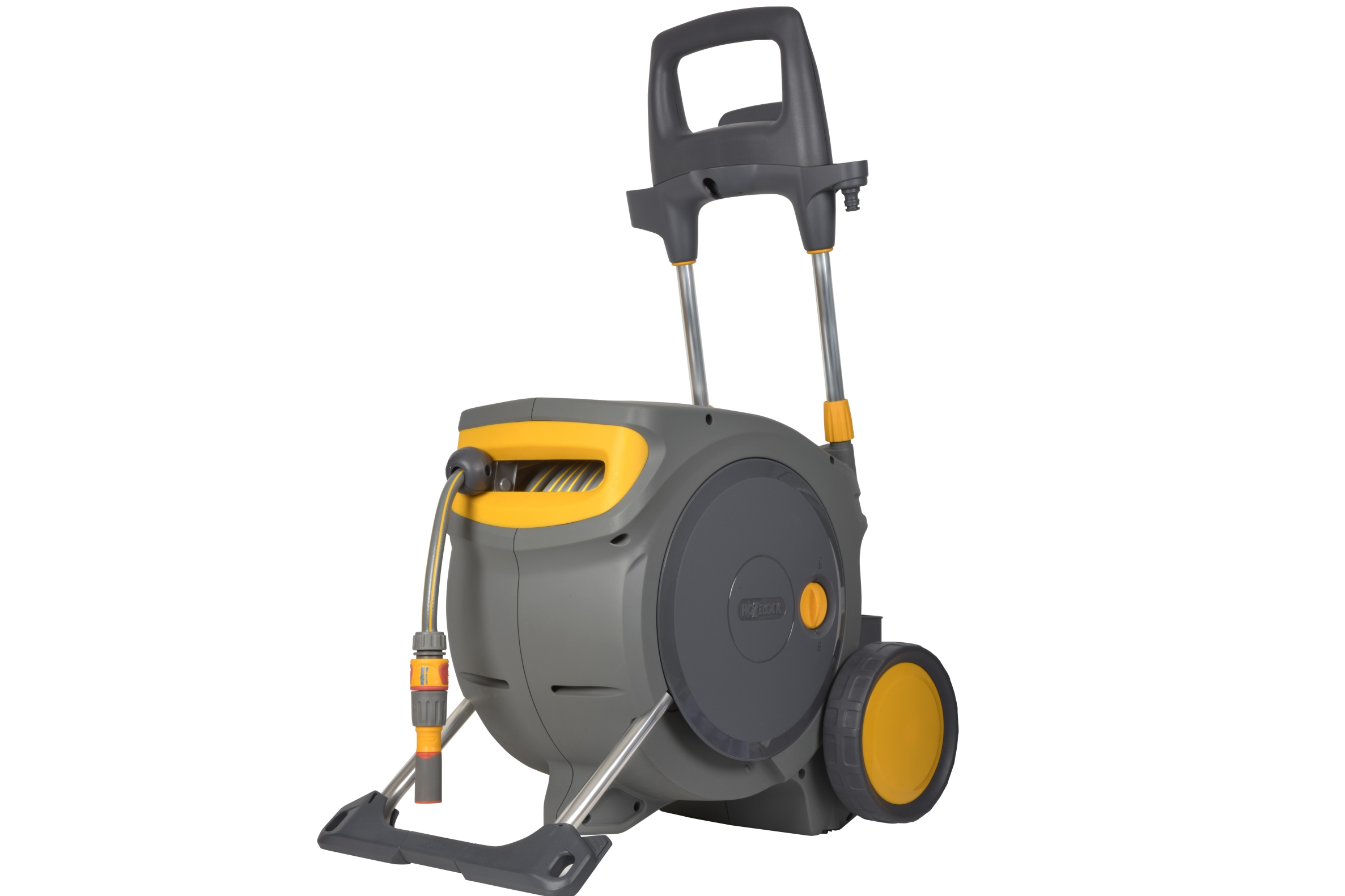 Hozelock 100-100-488 Auto Reel Carro portamangueras móvil con 35 m de manguera