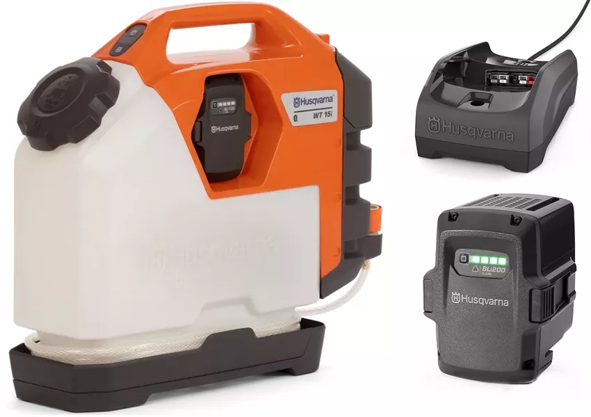 Husqvarna 599582409 WT15i Depósito de agua de 15 litros con batería y cargador
