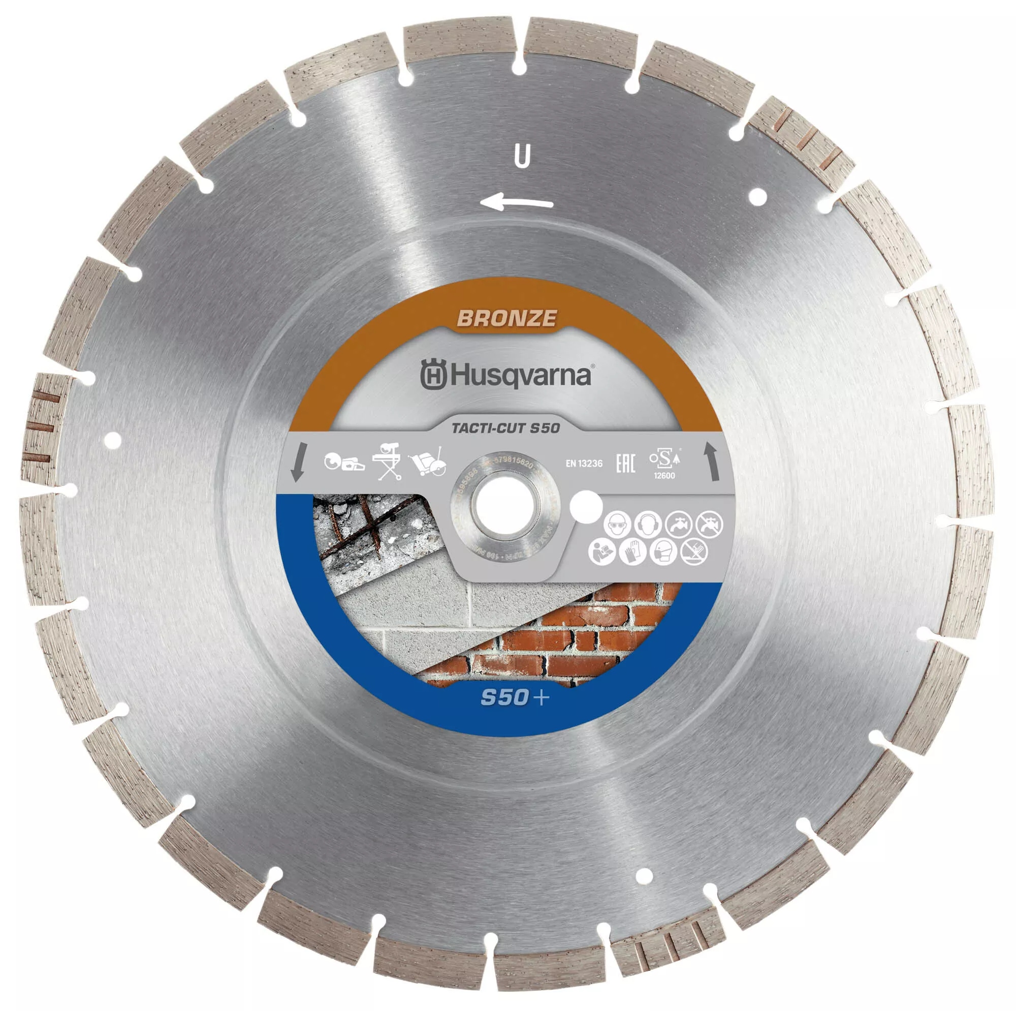Husqvarna 579815630 Tacti-Cut S50 Plus Hoja de sierra diamantada para hormigón 400 x 25,4/20 mm Húmedo y seco