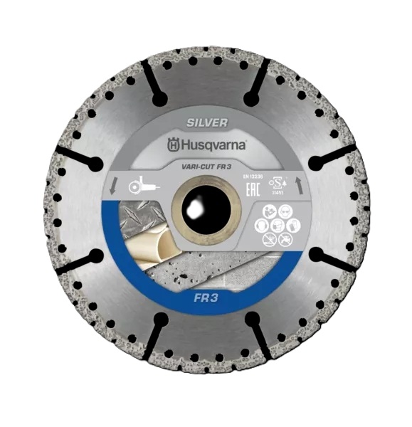 Husqvarna 574853801 Vari-cut FR3 Hoja de sierra de diamante para material de construcción húmedo/seco 230 mm