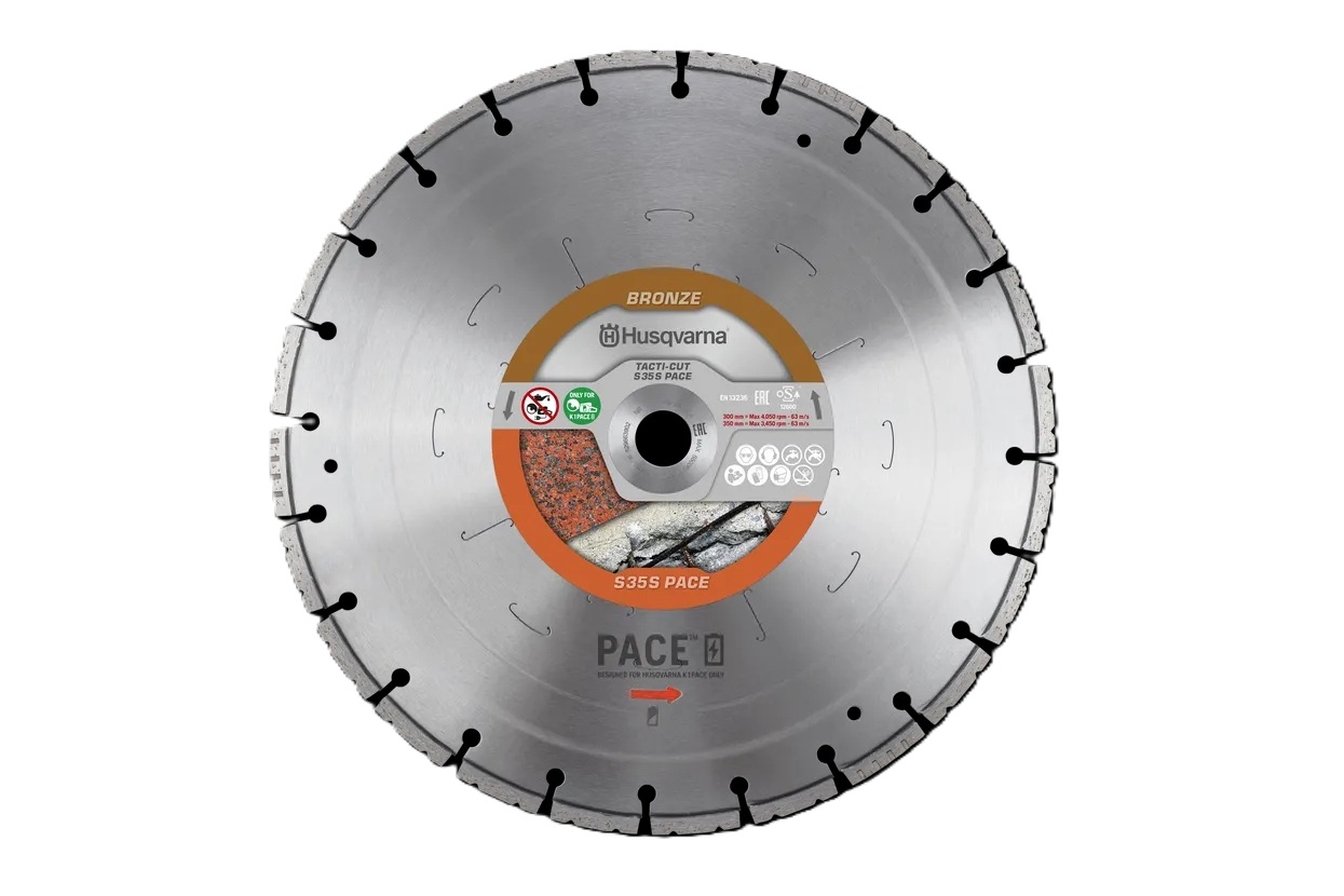 Husqvarna 529663901 Tacti-Cut S35 S BAT Hoja de sierra diamantada húmedo/seco Universal 350x25,4 mm