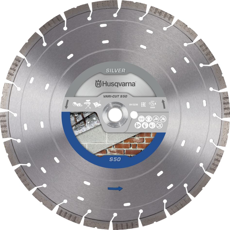 Husqvarna 534972410 Hoja de sierra diamantada Vari-Cut S50 Turbo Plana Hormig&oacute;n/Ladrillo H&uacute;medo/Seco 300x25,4/20,0 mm