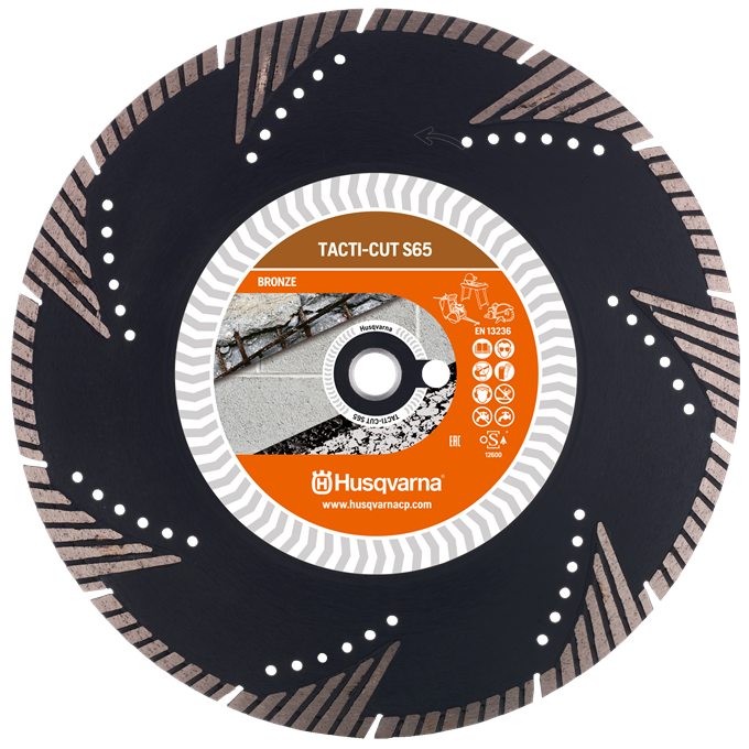 Husqvarna 579816520 Tacti-Cut S65 Abrasivo 350 x 25,4 mm Húmedo y Seco