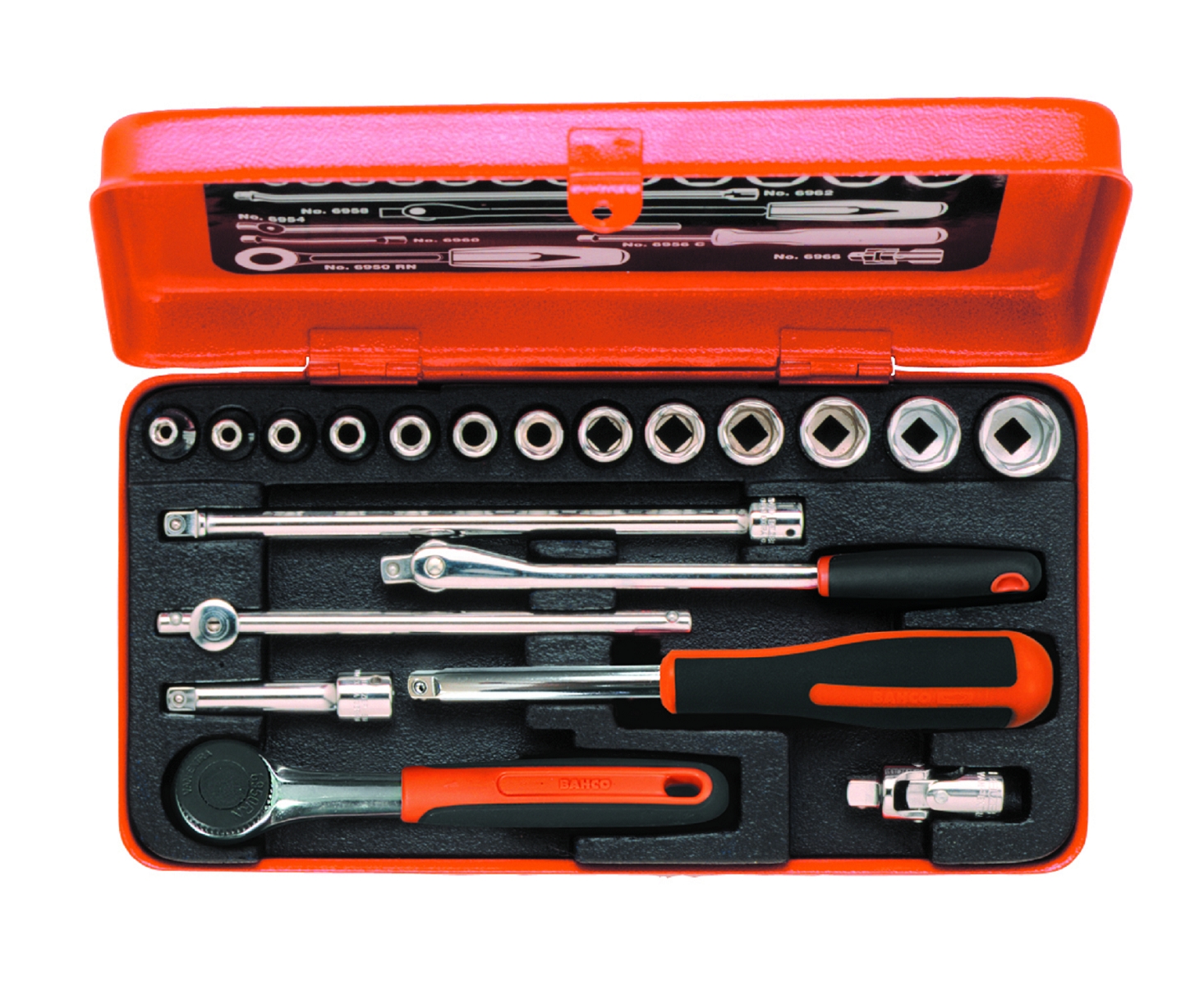 Bahco 6715MG Juego de vasos de 1/4" métrico de 4-14 mm con 20 piezas