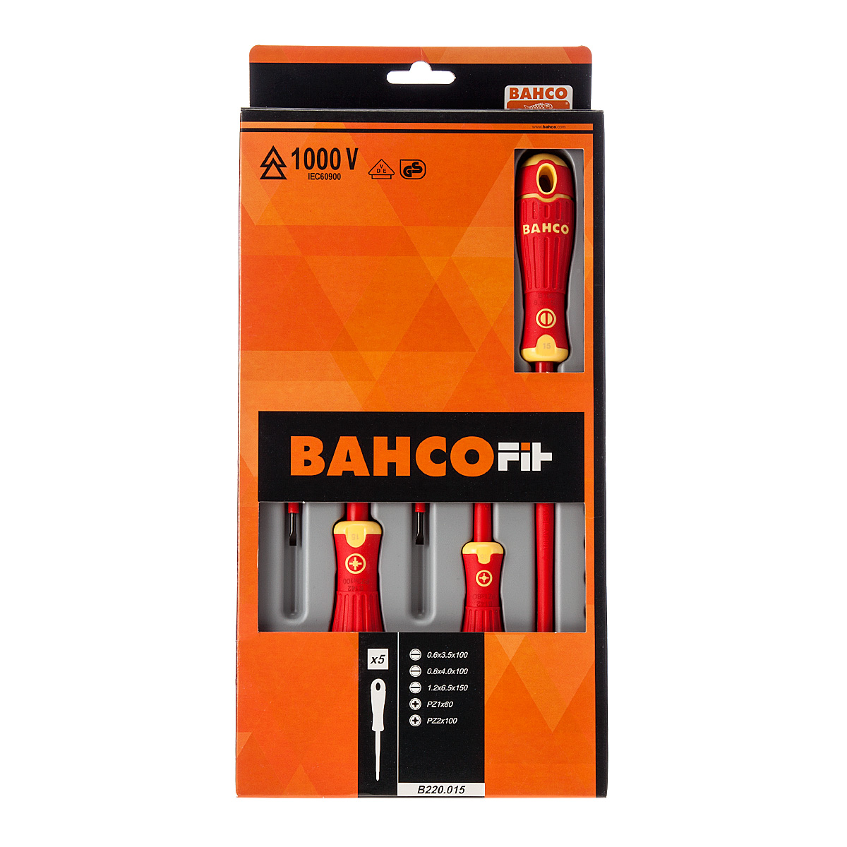 Bahco B220.015 juego de destornilladores aislados, 5 piezas