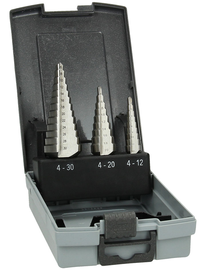 HiKOKI Accesorios 780114 Juego de brocas escalonadas HSS 3 piezas D. 4-12 / 4-20 / 6-30 MM