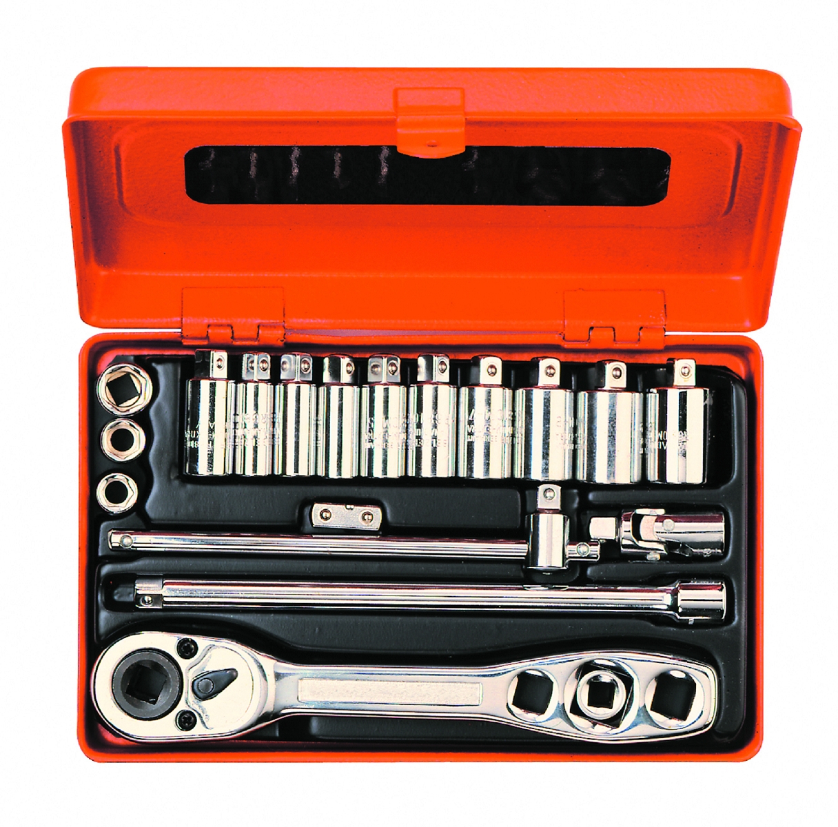 Bahco R6725MK Juego de llaves de vaso de 1/4" métrico 4-10 y sistema para refrigeración - 19 piezas