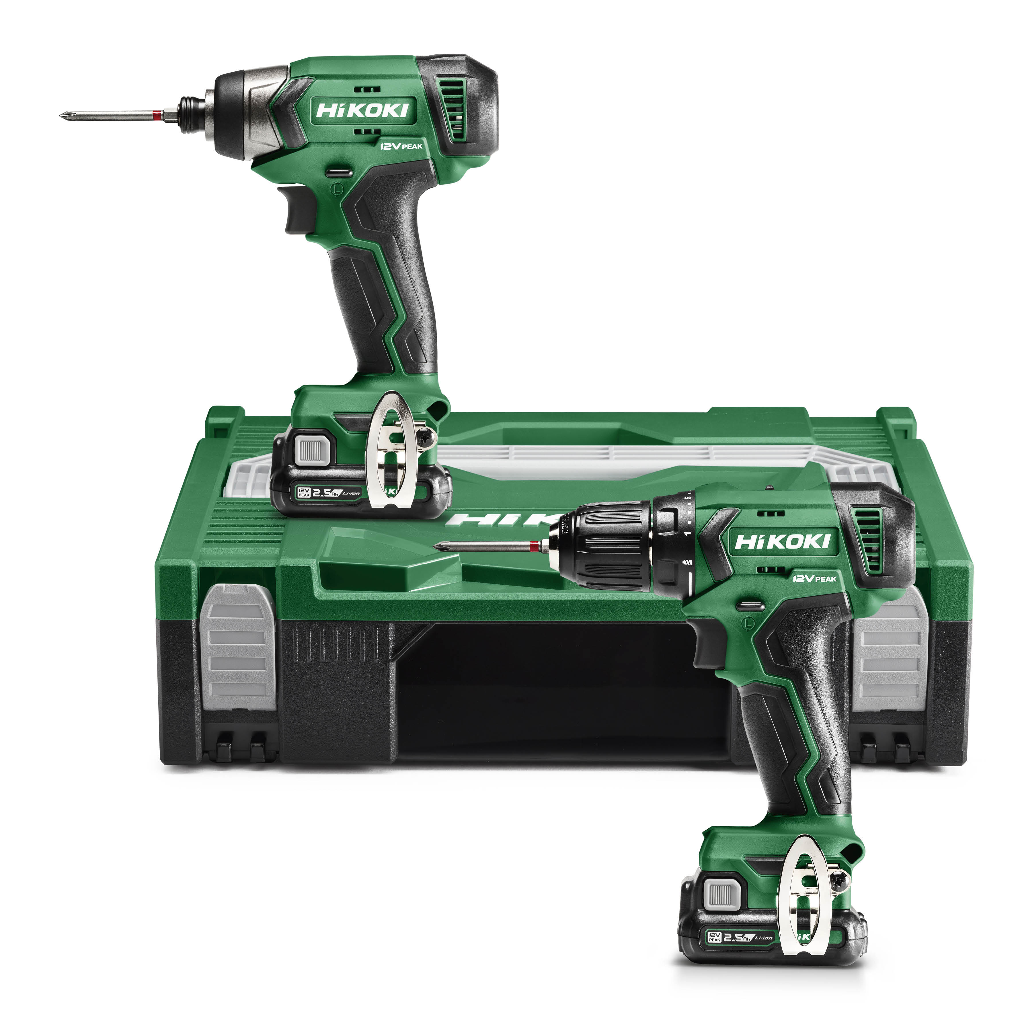 HiKOKI KC12DAWAZ Juego combinado - Taladro-atornillador a batería DS12DAW + Llave de impacto WH12DAW 12V 2.5Ah Li-Ion + 5 años de garantía del distribuidor