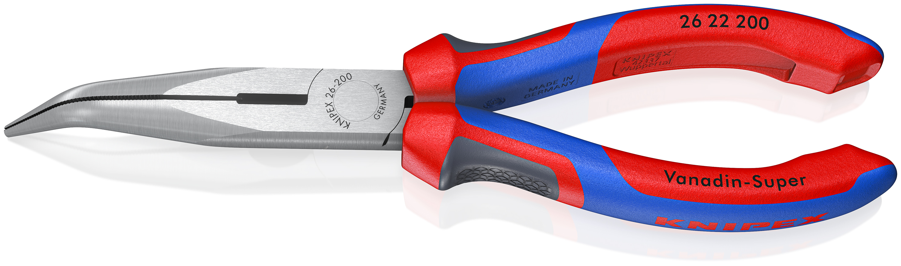 Knipex 26 22 200 Alicate teleobjetivo curvo + cortador lateral 200 mm