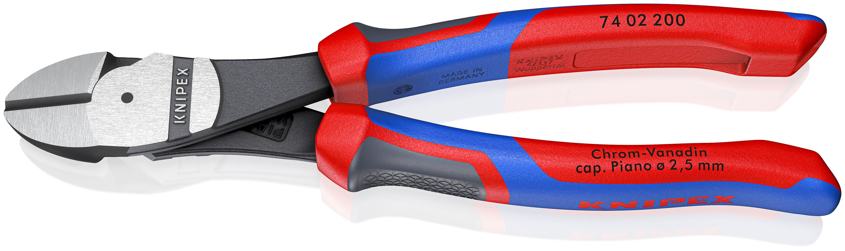 Knipex 74 02 200 Cortadoras diagonales de alto rendimiento, confort 200 mm