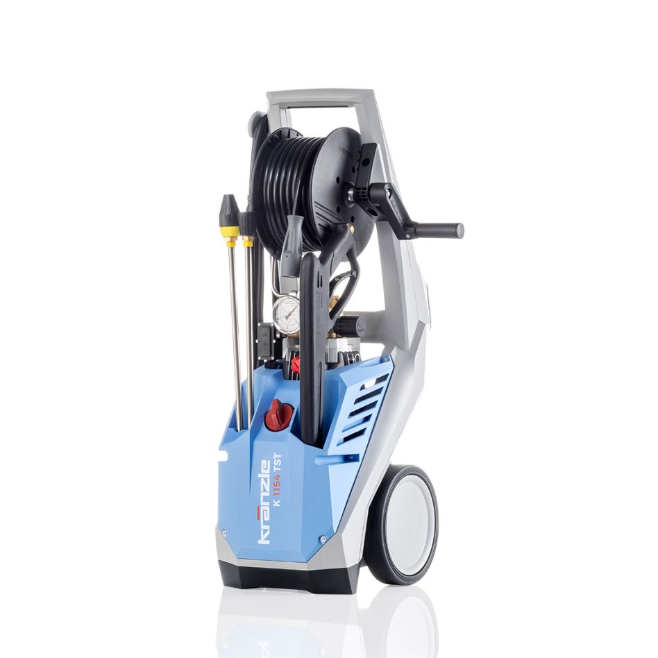 Kr&auml;nzle 60205.0 K1154 TST Hidrolimpiadora de agua fr&iacute;a de alta presi&oacute;n + carrete para manguera y cepillo giratorio 230 voltios 30-140 bar