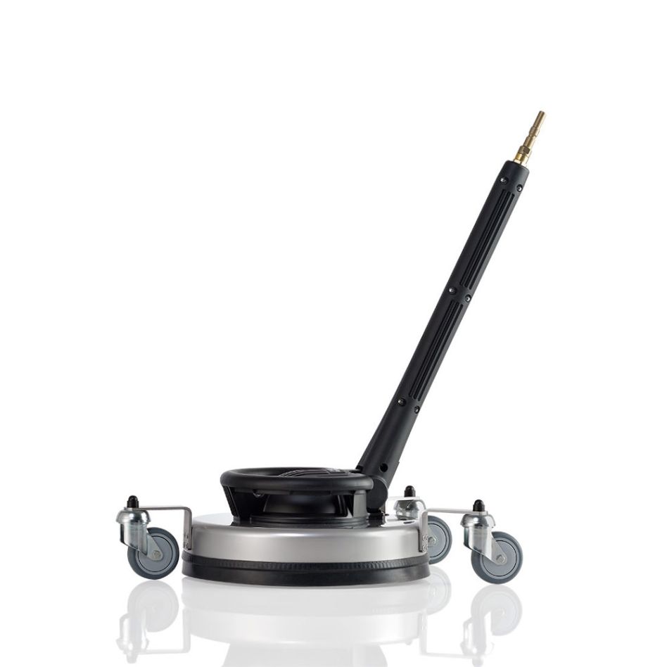 Kränzle Accesorios 41891 Roundcleaner UFO largo de acero inoxidable 350 mm con ruedas y boquilla de cierre rápido D12 tamaño 045