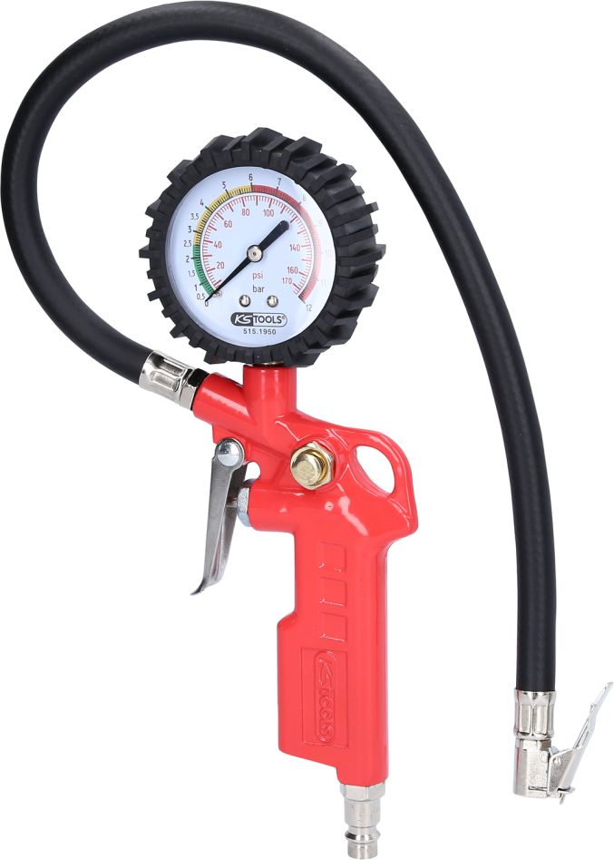KS Tools 515.1950 Manómetro de presión de neumáticos 0-12bar