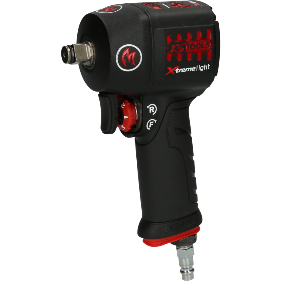 KS Tools 515.1150 Llave de impacto neumática de alto rendimiento miniMONSTER Xtremelight de 1/2" 1.390 Nm