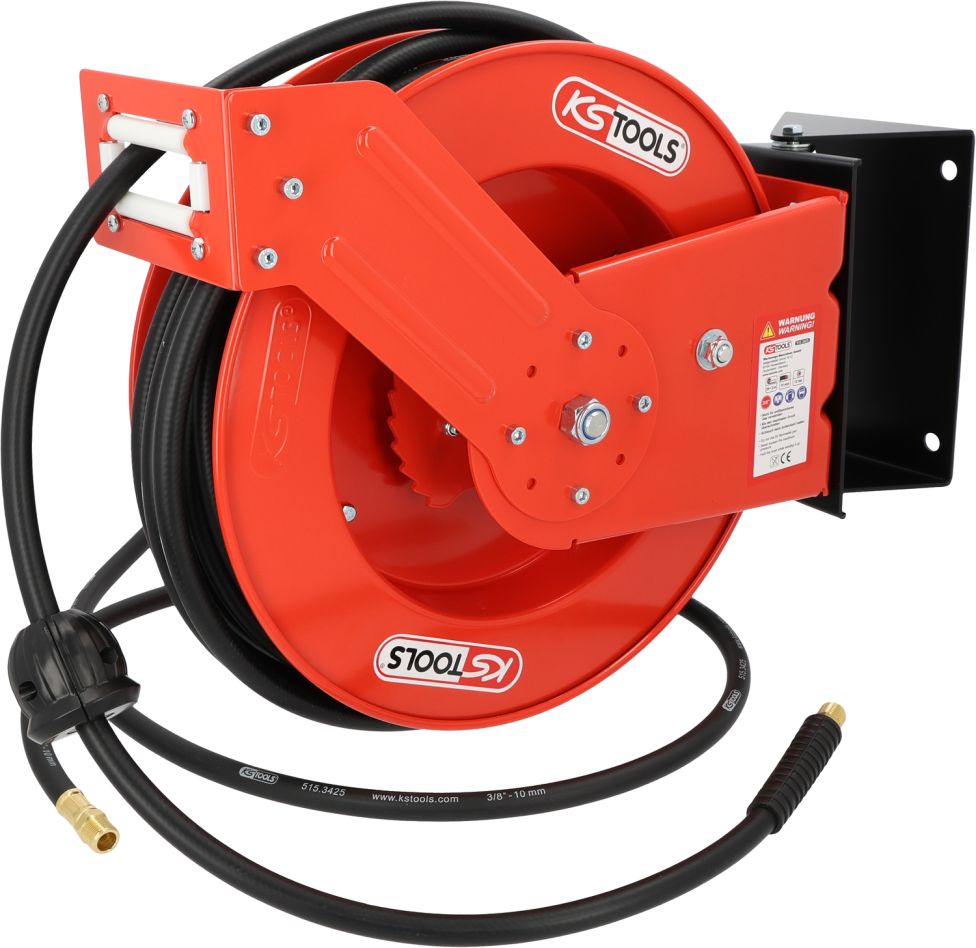KS Tools 515.3425 Retractor para manguera de aire &Oslash; 10 mm, conexi&oacute;n 3/8", 20 m