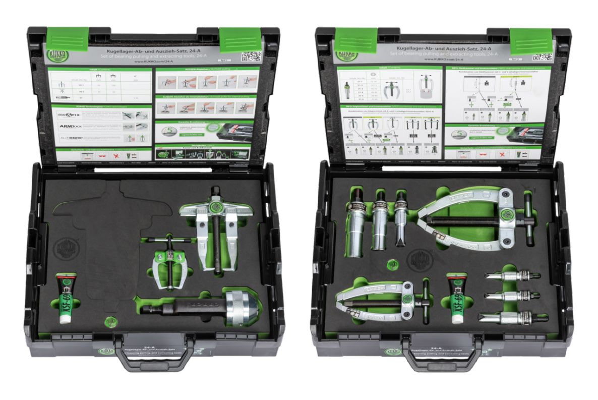 Kukko 24-A Juego de extractores de rodamientos de bolas 11 piezas en estuche