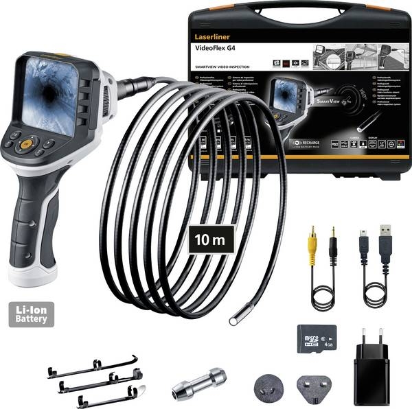 Laserliner 082.240A Sistema de inspección por vídeo VideoFlex G4 Ultra Professional + faro Walther Pro HL17 de regalo