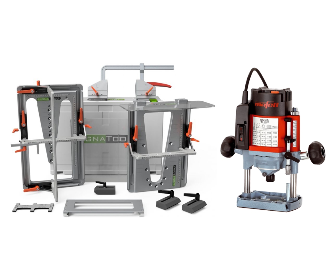 Lignatool LT080CFLO65 LT080CF Kit de cola de milano paquete confort + fresadora LO65 Ec MidiMax