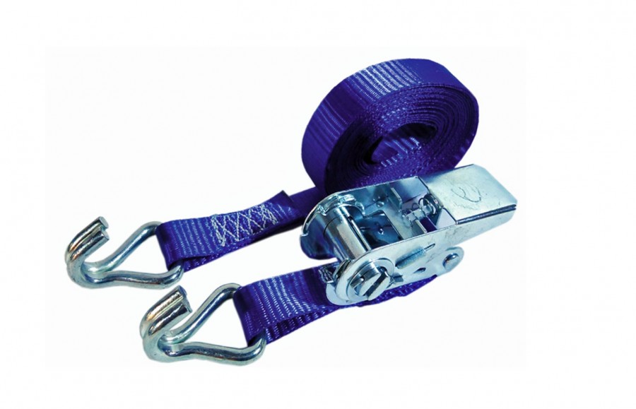 Little Jumbo 1825450501 Correa de amarre 25 mm. trinquete azul 5,0 m con ganchos en J