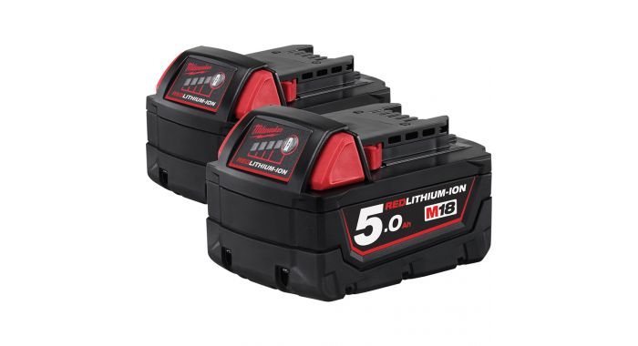 Milwaukee Accesorios M18B5DUO M18 B5 Duopack - 2 x batería 18 Volt 5.0Ah Li-Ion