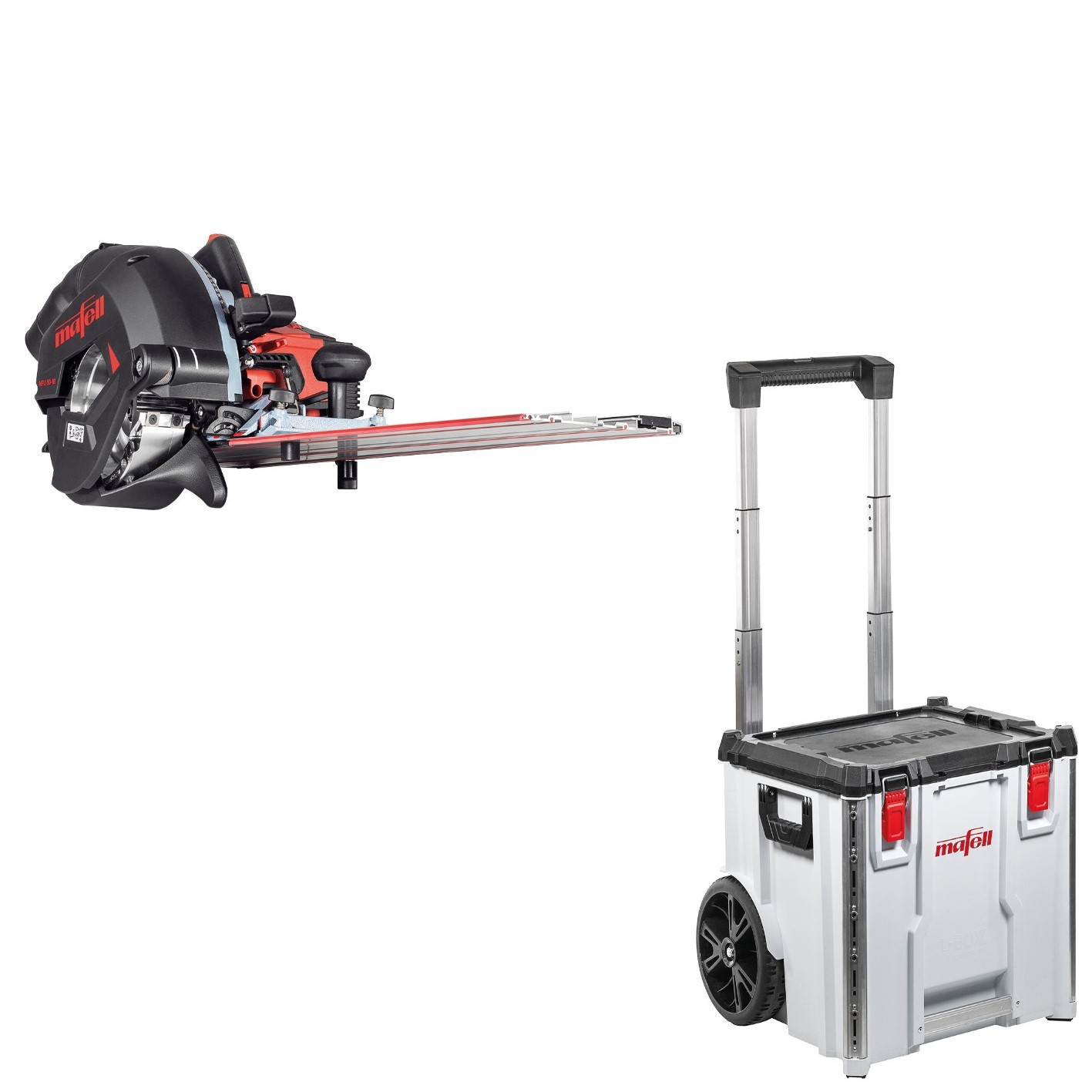 Mafell 1P0500 NFU 50-18 PURE zanjadora sin cable 18V excl. baterías y cargador + Maleta de transporte Carro L-BOXX Contratista
