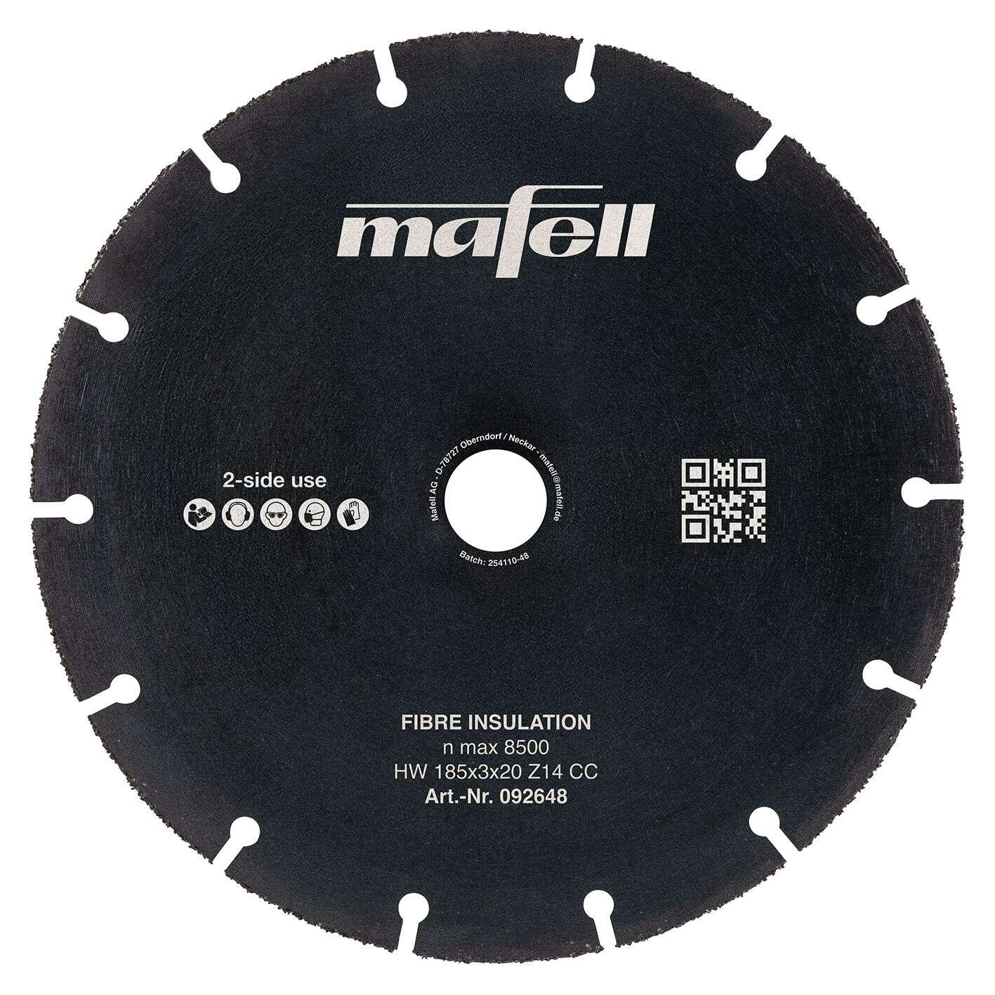 Mafell Accesorios 092648 Hoja de sierra circular KSB-FI 185 HW, 185 x 3 x 20 mm, T14 CC, con aislamiento de fibra