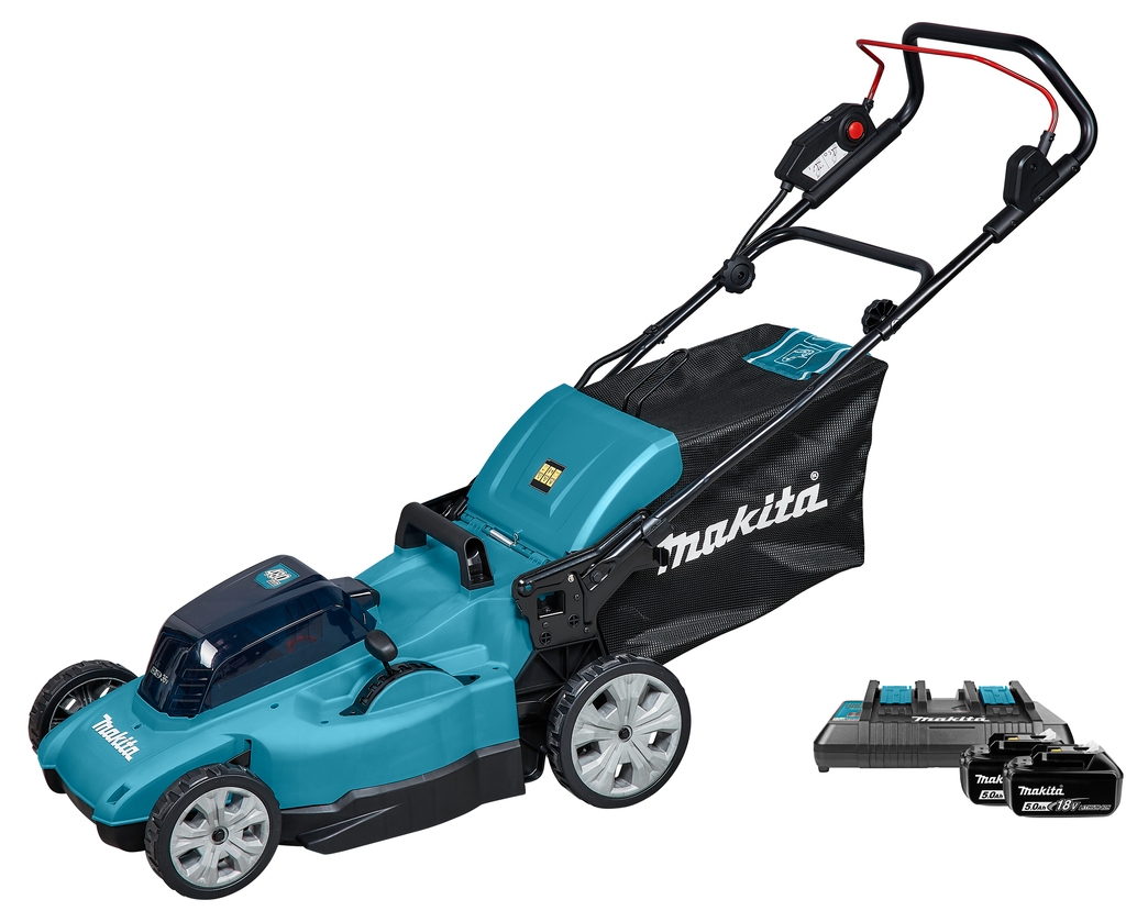 Makita DLM480PT2 Cortacésped sin cable 48 cm 2 x 18 Volt 5.0Ah Li-Ion