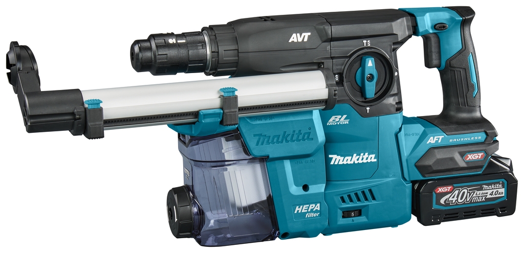 Makita HR009GM202 Martillo combinado SDS-Plus con aspiración 40V Max 4.0Ah Li-Ion