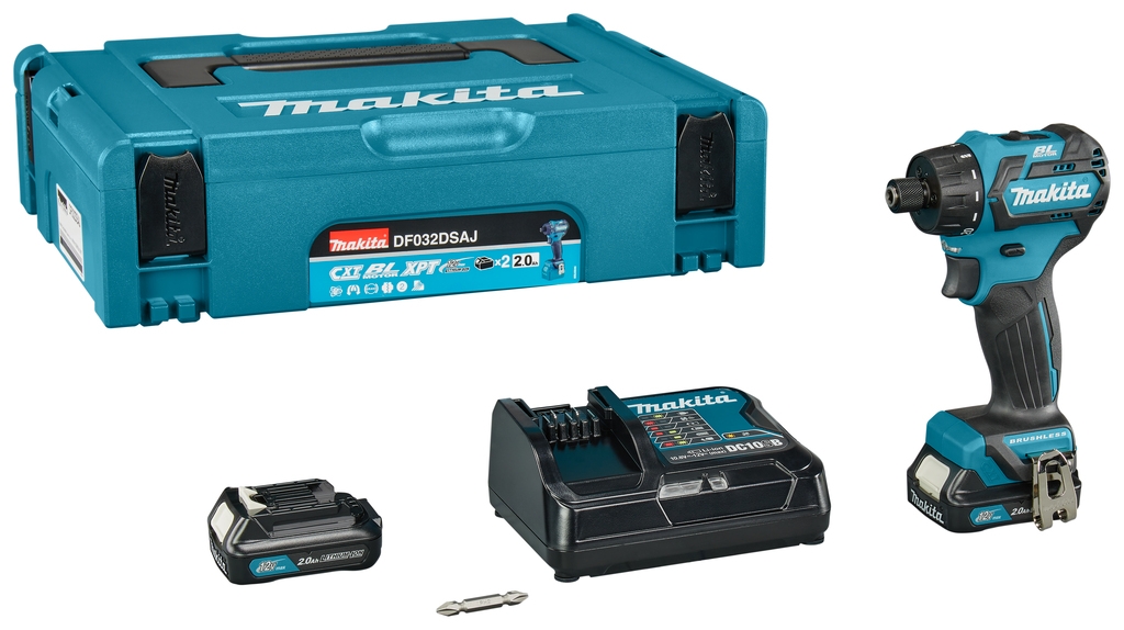 Makita DF032DSAJ Taladro/atornillador 10,8 voltios 2,0 AH Li-ion sin escobillas de carbono en M-Box