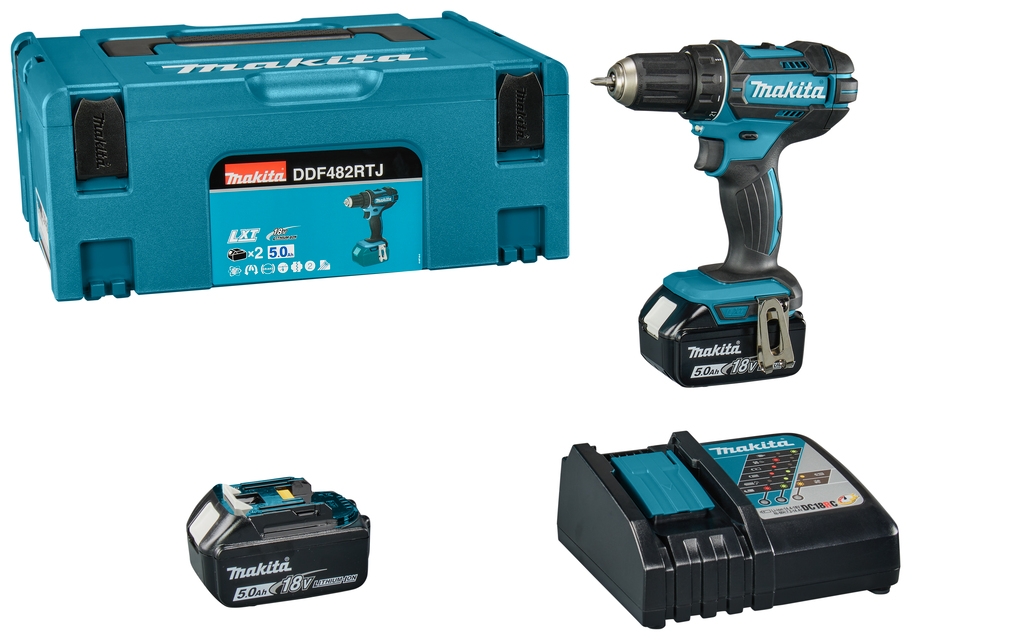 Makita DDF482RTJ taladro atornillador a batería 18V 5.0AH Li-ion