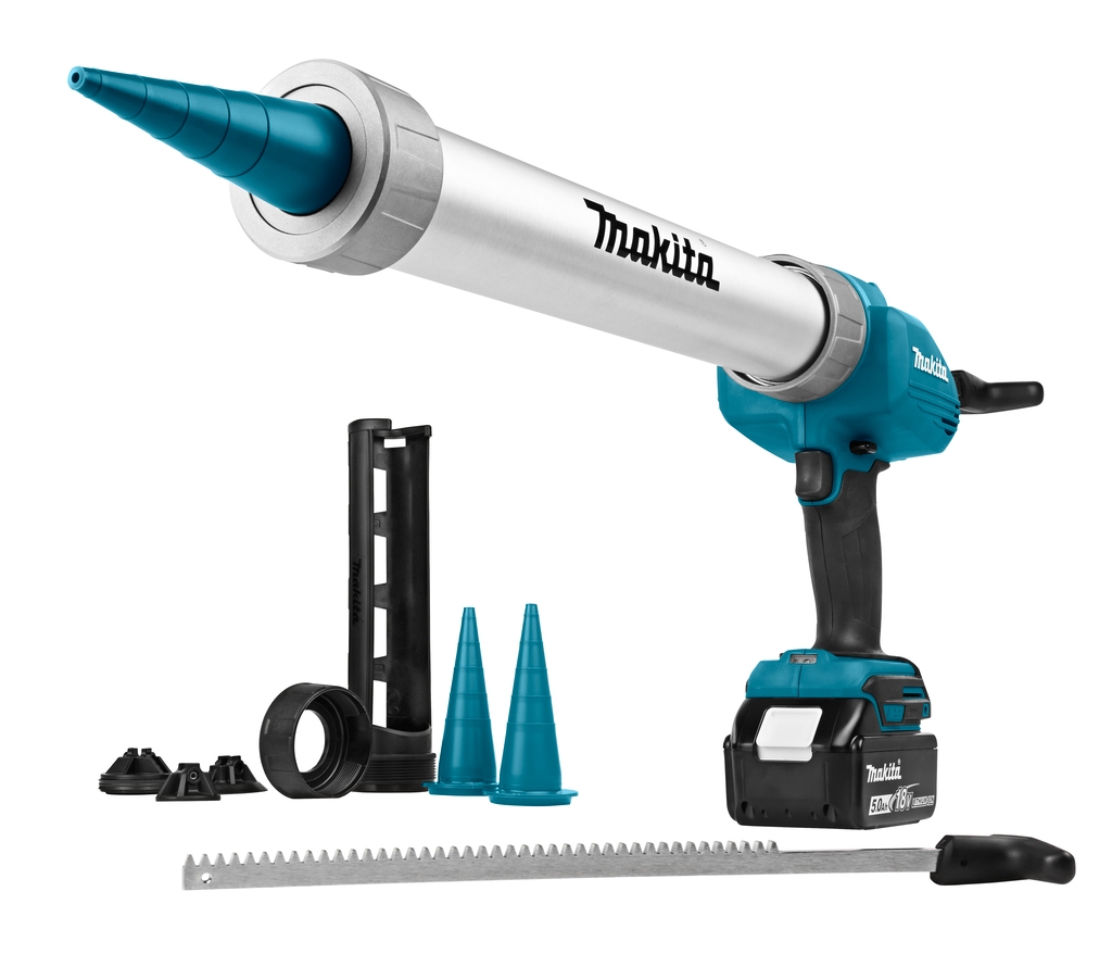 Makita DCG180RTX Accu Kit Pistola 18V 5.0Ah Li-Ion con portacartuchos 300 y 600ml