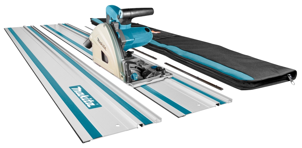 Makita SP6000J1X2 230V Sierra circular 165 mm + 2 x carril + regletas de conexión + bolsa de almacenamiento + hoja de sierra extra