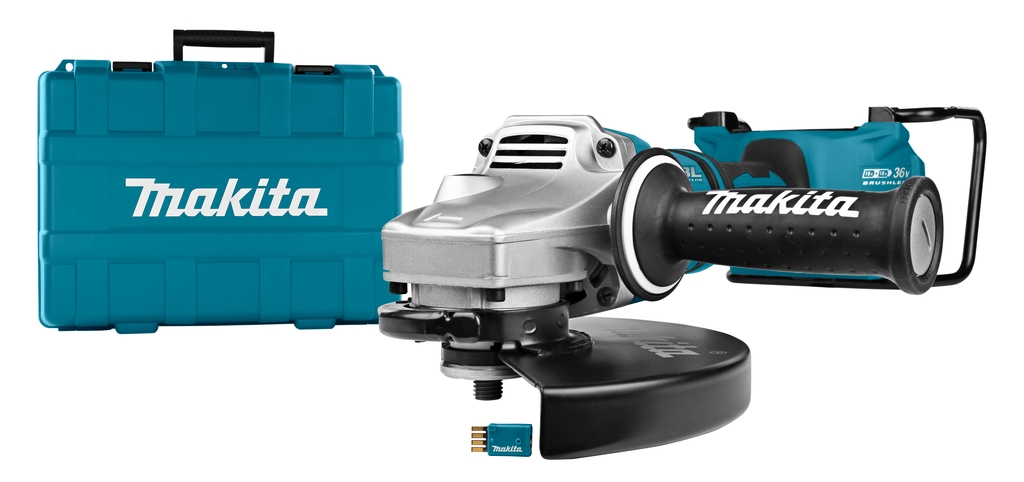 Makita DGA901ZKU1 2 x 18V Amoladora angular 230 mm con transmisor AWS sin baterías ni cargador